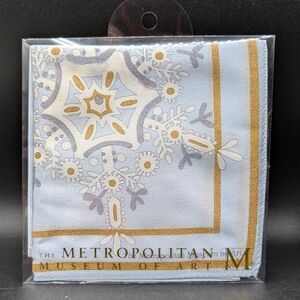 New In Package MMA Holiday Snowflake Neckerchief, 100% Silk, Pale Blue, 2010